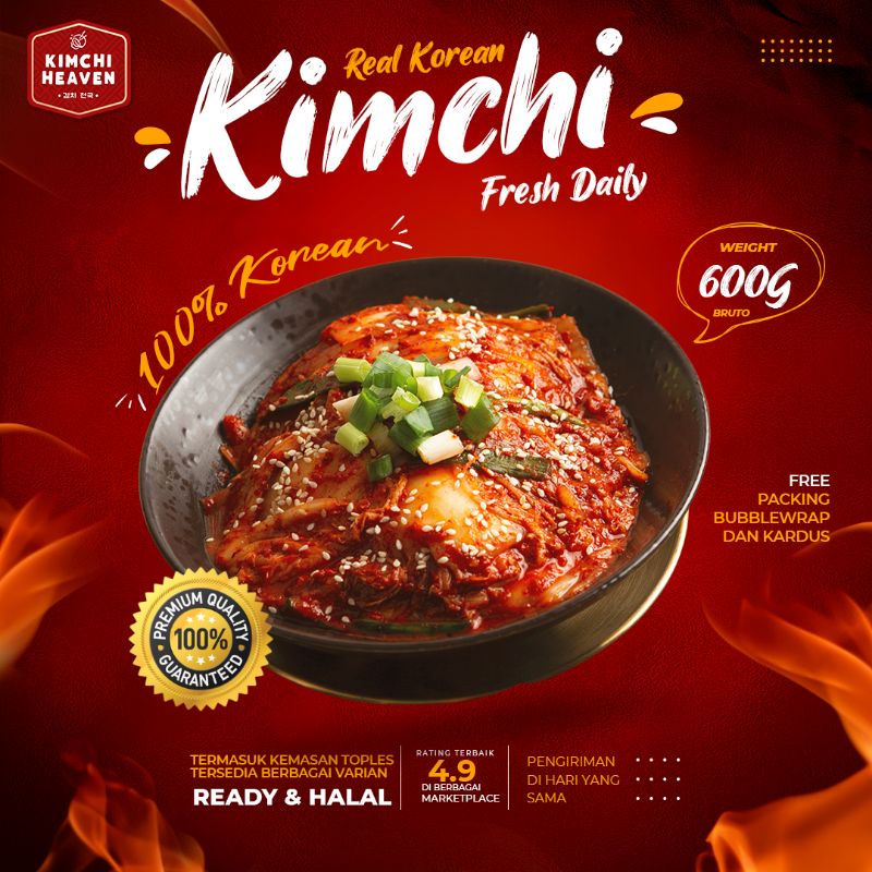 Jual 600g Fresh Korean Kimchi In Jar Halal Sawi Lobak Timun Mix