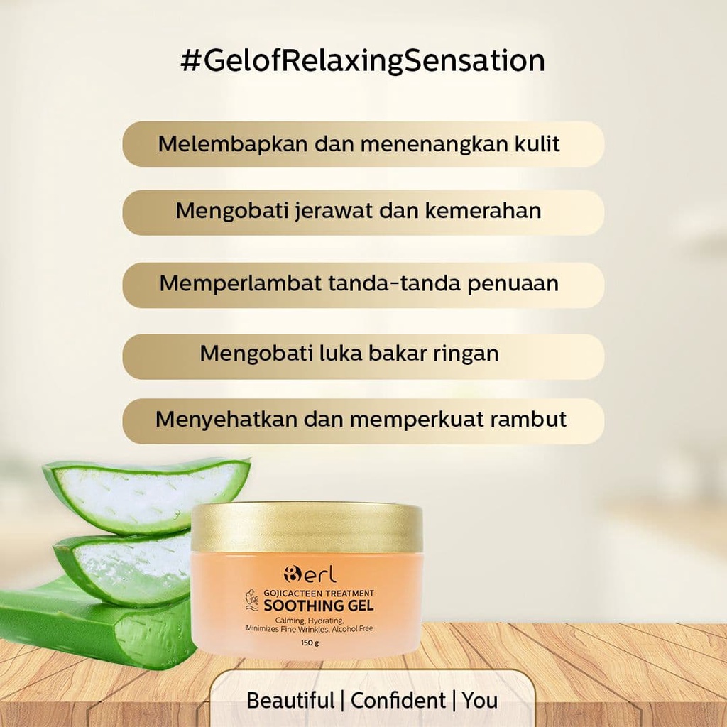 Soothing Gel Aloevera Gojiberry Masker Wajah Melembabkan Kulit Menenangkan Kulit Iritasi by B ERL