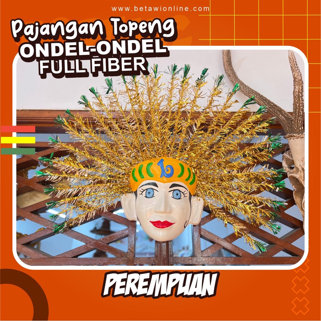 Pajangan topeng ondel-ondel  [SEPASANG] / Topeng Ondel Ondel Full Fiber