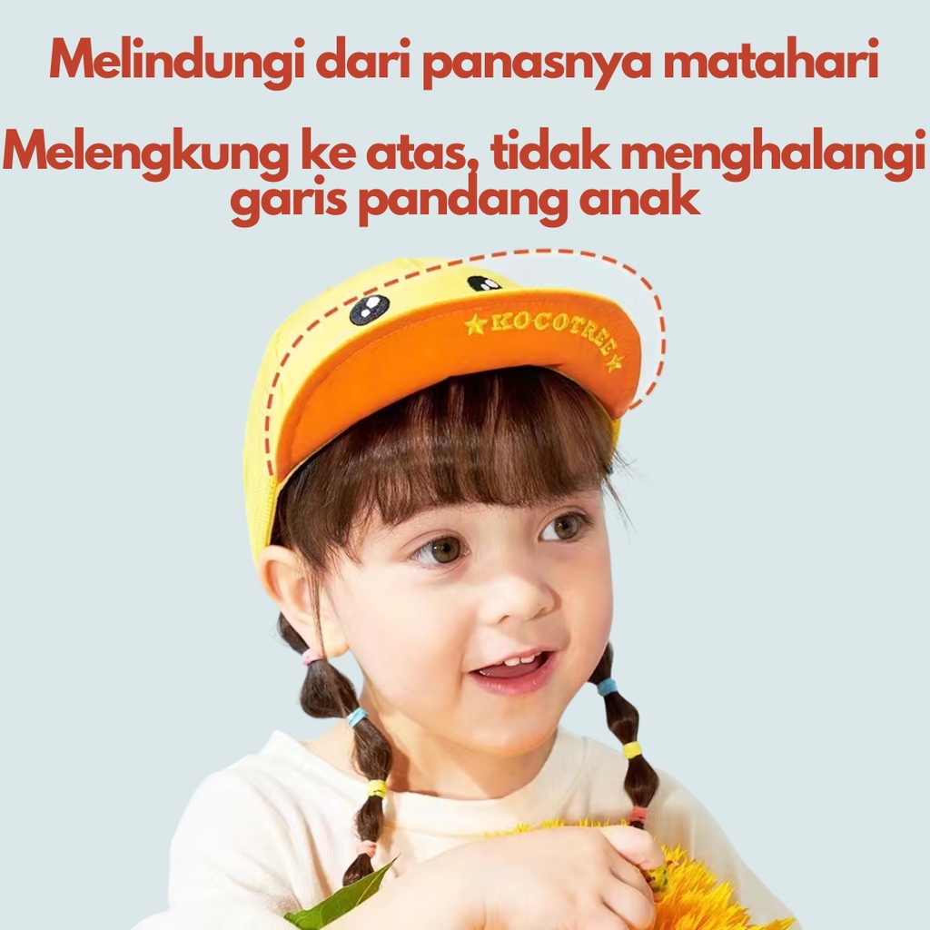 Kocotree Topi Anak Animasi Hewan / Baseball Cap / Sinar UV / Unicorn / Hiu / Dinosaurus / Kelinci