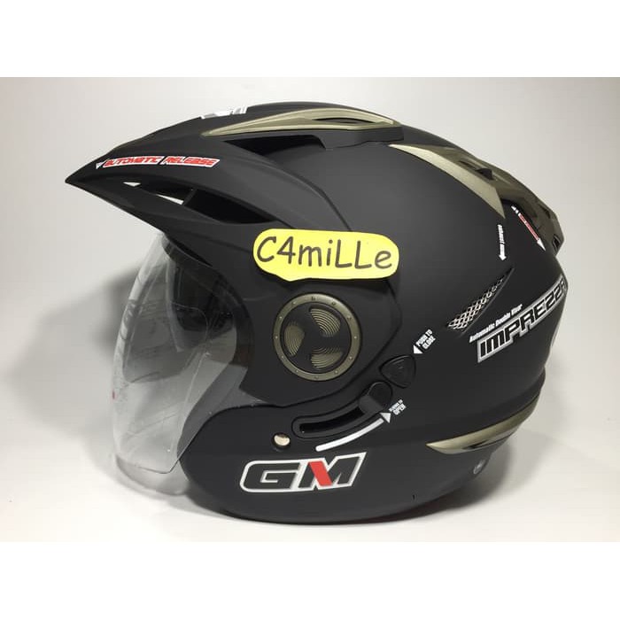 GM New Imprezza Double visor black dop / hitam dof