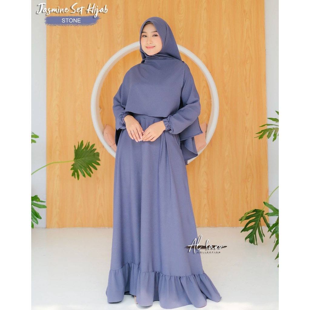 COD / GAMIS SET HIJAB SYAR'I JASMINE TERBARU ORIGINAL ALFARO COLLECTION / GAMIS SET HIJAB PET SYARI 