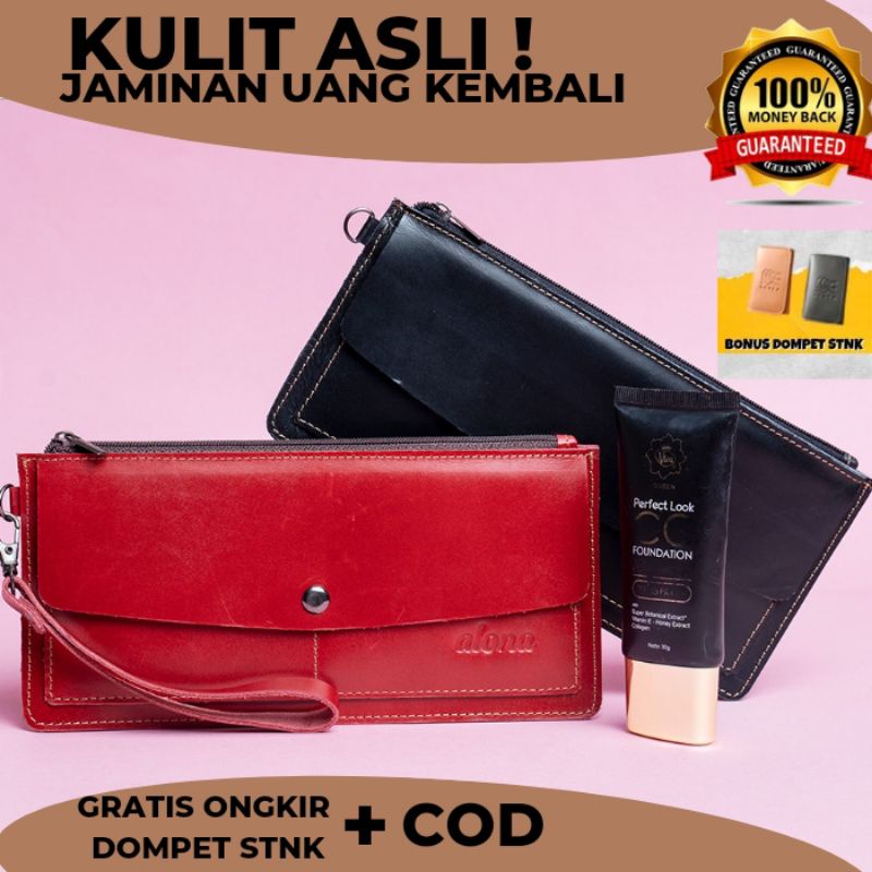 Dompet panjang wanita branded kulit asli original shania