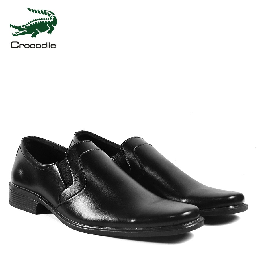 Top Seller☆ Sepatu Pantofel Kulit Crocodile Pria Murah Pendek Formal Kerja Kantor Bloes Hitam Gudang