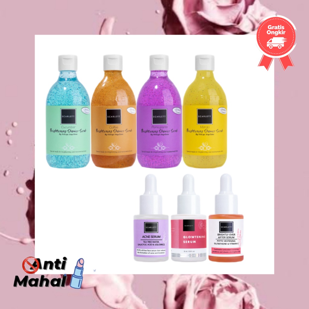 [ 1Kg=  6Pcs ] SCARLETT WHITENING BODY LOTION / SCARLETT WHITENING SHOWER SCRUB (BPOM)