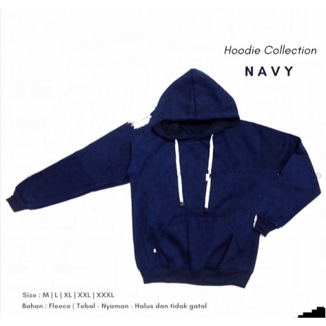 HOODIE UNISEX ZIPPER NAVY