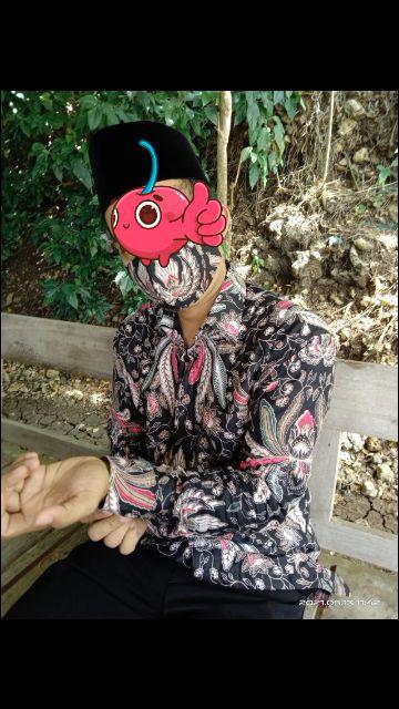 Batik Pria Lengan Panjang Premium Modern Produksi Solo Free Masker Sku 009