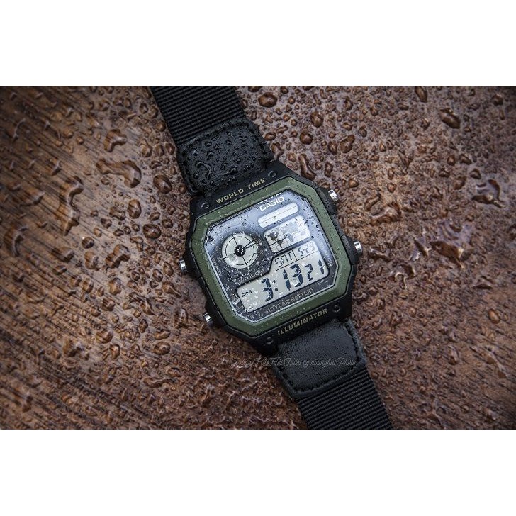 Casio Original AE-1200WHB-1B / AE1200WHB-1B Jam Tangan Pria - Digital - Canvas - Hitam