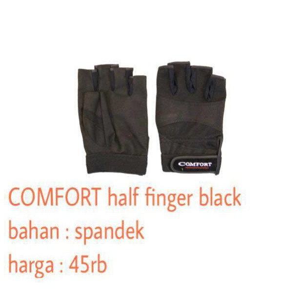 Termurah Comfort Half Finger Black Hq Berkualitas