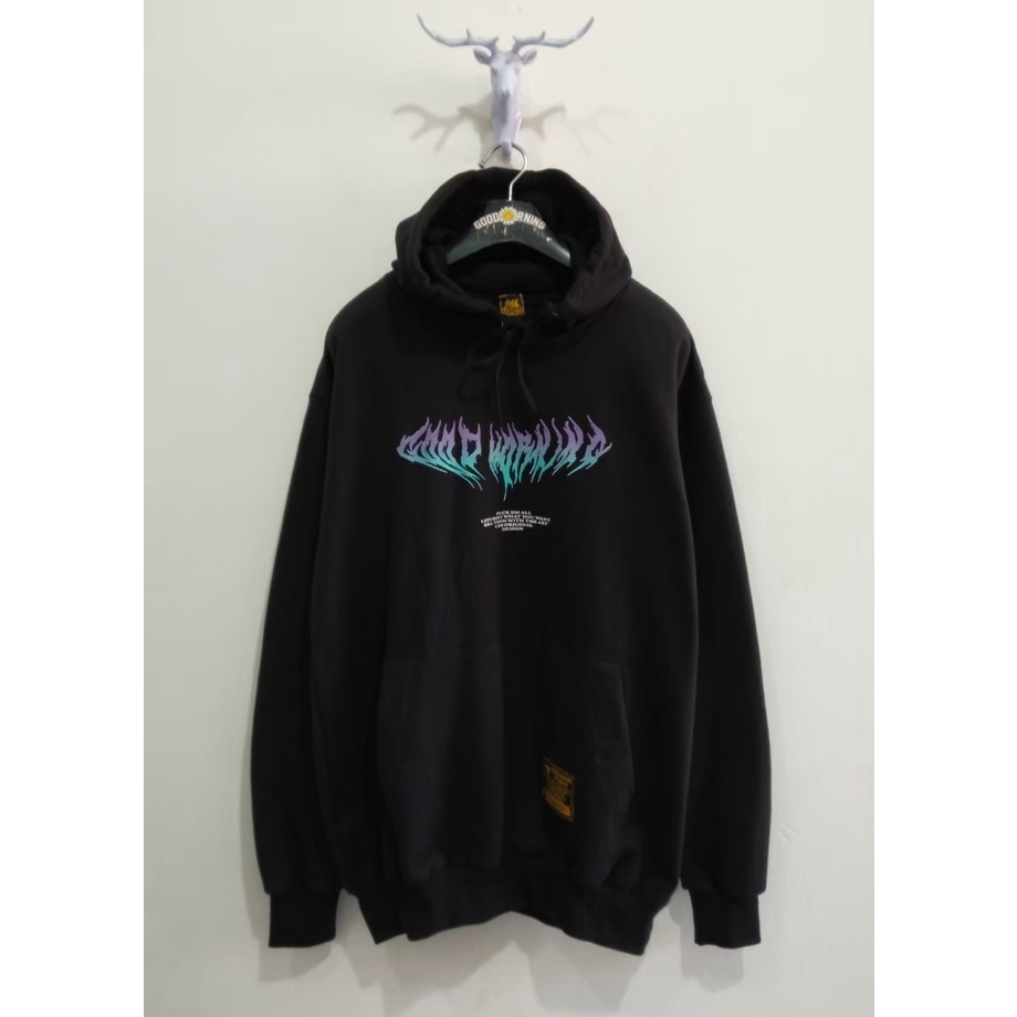 GM hoodie sweater pria warna hitam art grafity GMSH123