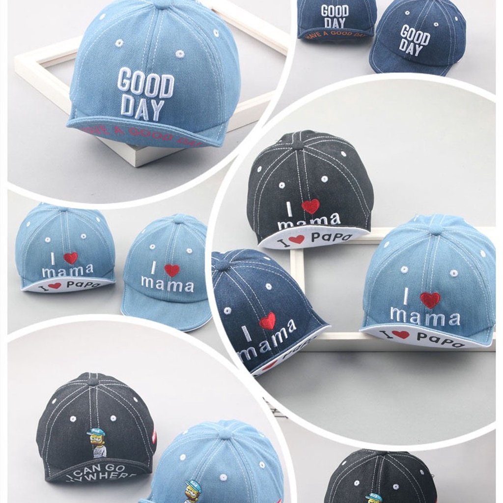 OSM JKT T5361 Topi Anak Model I Love Mama / Topi Fashion Unisex / Fashion Anak Bayi / Topi Anak Unisex-2