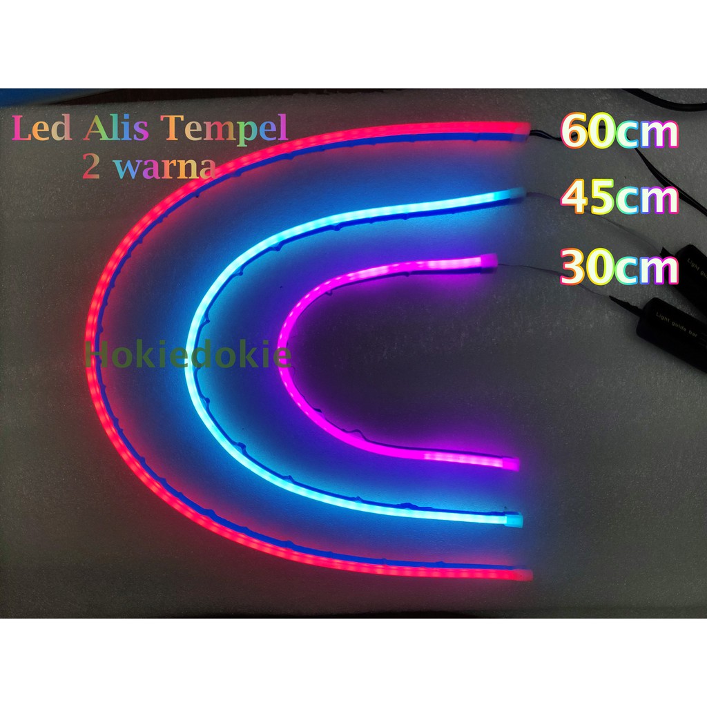 Led Alis Tempel softled tipis 2 warna 60cm, sein running 12v untuk mobil motor bus, isi 2pcs