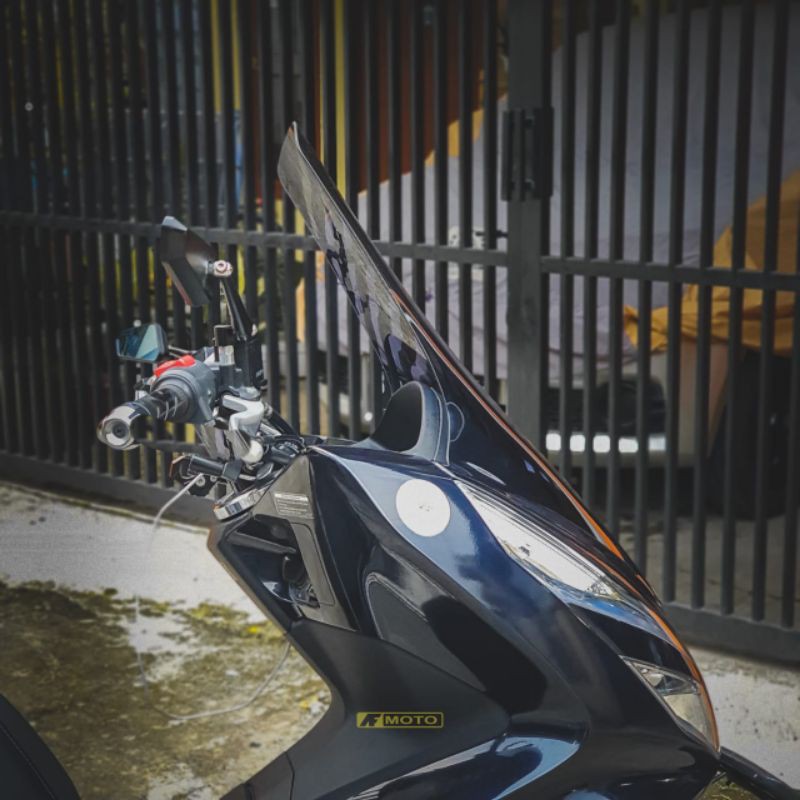kings moto accessoris windshield Pcx 160/150 tinggi 70 cm warna smoke dan clear