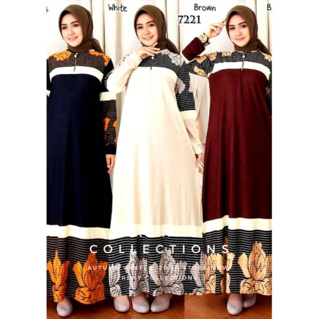 Baju Tunik/Baju Syari/Baju Gamis Bahan Jacguard Gamis Busui Gamis Jumbo XXL -7221