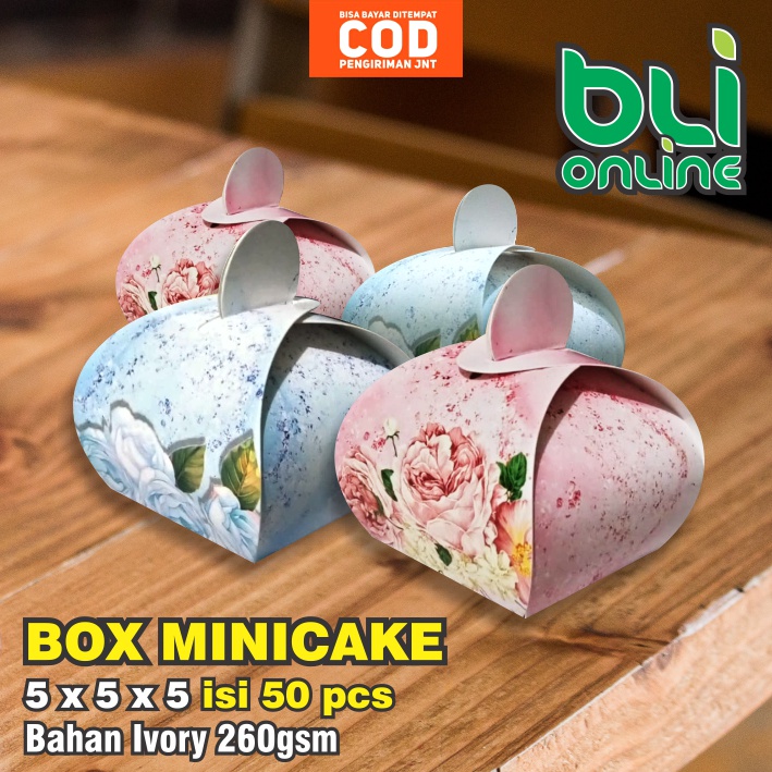 

Kotak 5 x 5 x 5 isi 50pcs / Dus Minicake / Kemasan Minicake / Box Minicake / Packaging Minicake