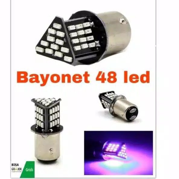 LAMPU STOP REM STROBO SEGITIGA 48 MATA LED NYALA 2 WARNA 12 V AC/DC BISA UNTUK MOBIL MOTORn Diam Lampu Rem Strobo