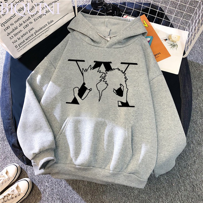 Sweater Hoodie Anime KILUA Wanita dan Pria Bahan Tebal Jaket Hodie Otaku HXH Cewe Cowo Kekinian