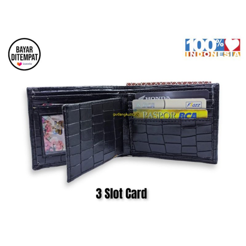 Dompet Pria Bahan Kulit Sintetis Buaya ADR1Z32 + BOX Dompet Murah