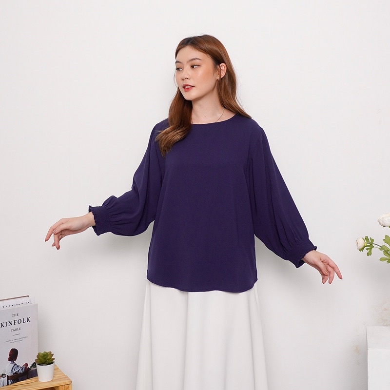 Ji-Eun 지은 Blouse Korea Premium by Lilac | Blouse Wanita Korea | Atasan Wanita Casual Kantor |-2
