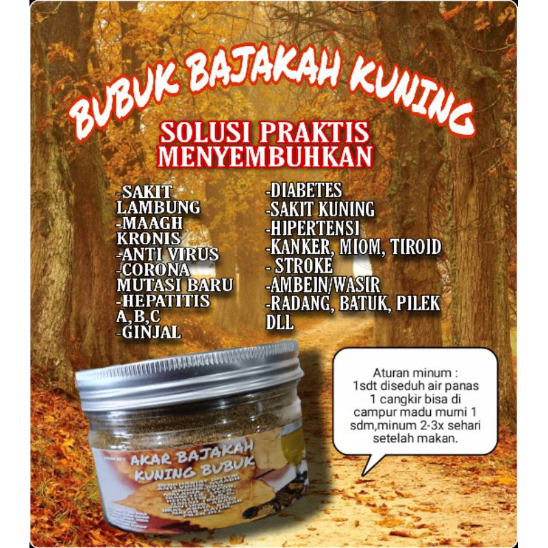 BUBUK  BAJAKAH KUNING OBAT MAAGH/ANTI VIRUS/DIABETES/HEPATITIS,GINJAL, DIABET,DARAH TINGGI DLL