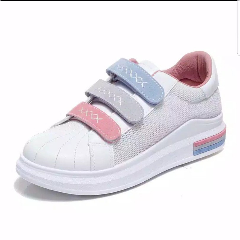 Sepatu Sneakers Sneaker Spatu Putih Polos Wanita Murah Ori Terbaru YS 207