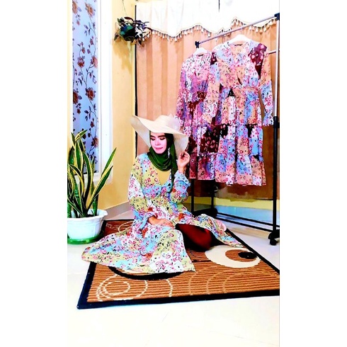 Outher Kekinian By EXTU ⭐⭐⭐⭐⭐/Cardigan Flowers Floating/Cardigan Murah/Other Cardigan Tunik Ceruty B