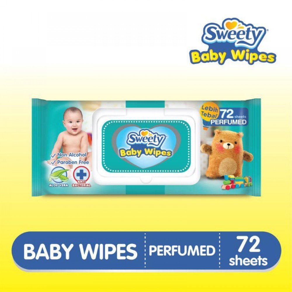 Sweety Baby Wipes Perfumed - 72 Sheet