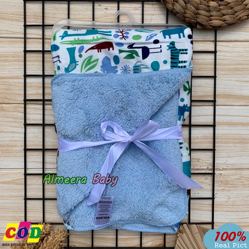 Selimut Bayi Tebal Selimut Bayi Double Fleece Ukuran 85 cm x 75 cm Gift