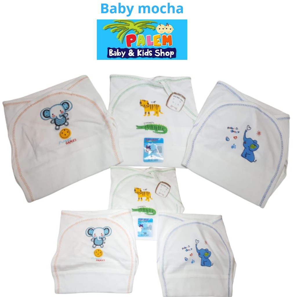 3pc-Baby mocha popok doble putih polos /popok bayi motif /murah