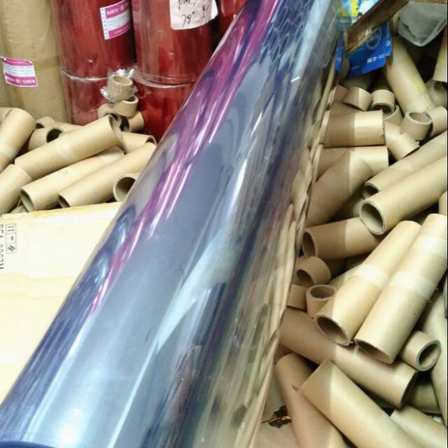 

Plastik mika meteran rigid tebal 0.50mm x 140 cm pembungkus souvenir dan seserahan