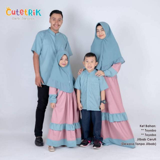 SET FAMILY COUPLE CUTETRIK || SET FASHION MUSLIM KELUARGA || FASHION MUSLIM TERLARIS CUTETRIK