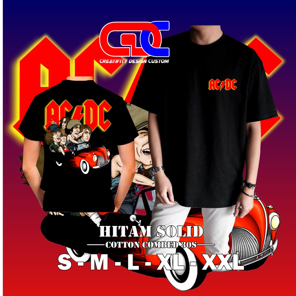 KAOS BAND ACDC / BAJU DISTRO MUSIK ROCK PRIA WANITA / BAJU MUSIK ROCK