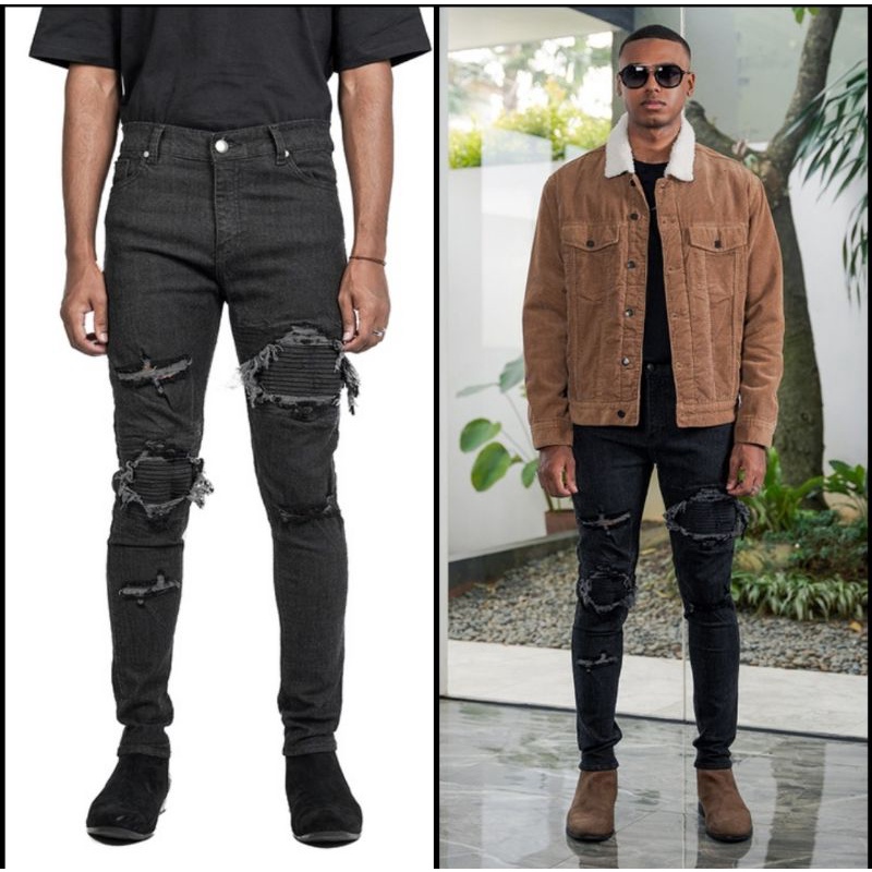 UPRISE Denim Pure Black & Zig Zag Ripped Denim Not Rucas Denimitup