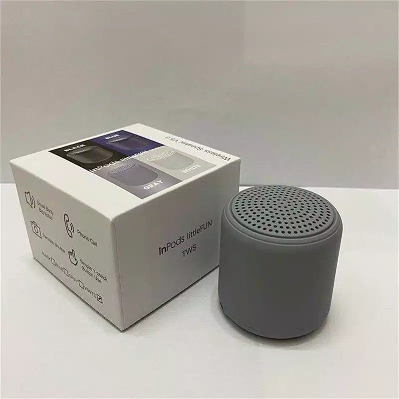 TWS i12 Speaker Bluetooth Inpods 12 Little Fun Portable Mini Wireless Stereo Macaron Outdoor-Grey