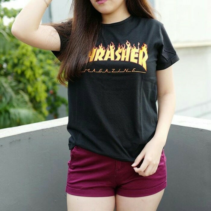 KAOS RAGLAN WANITA CEWEK T SHIRT BAJU DISTRO MURAH KEREN - Hitam