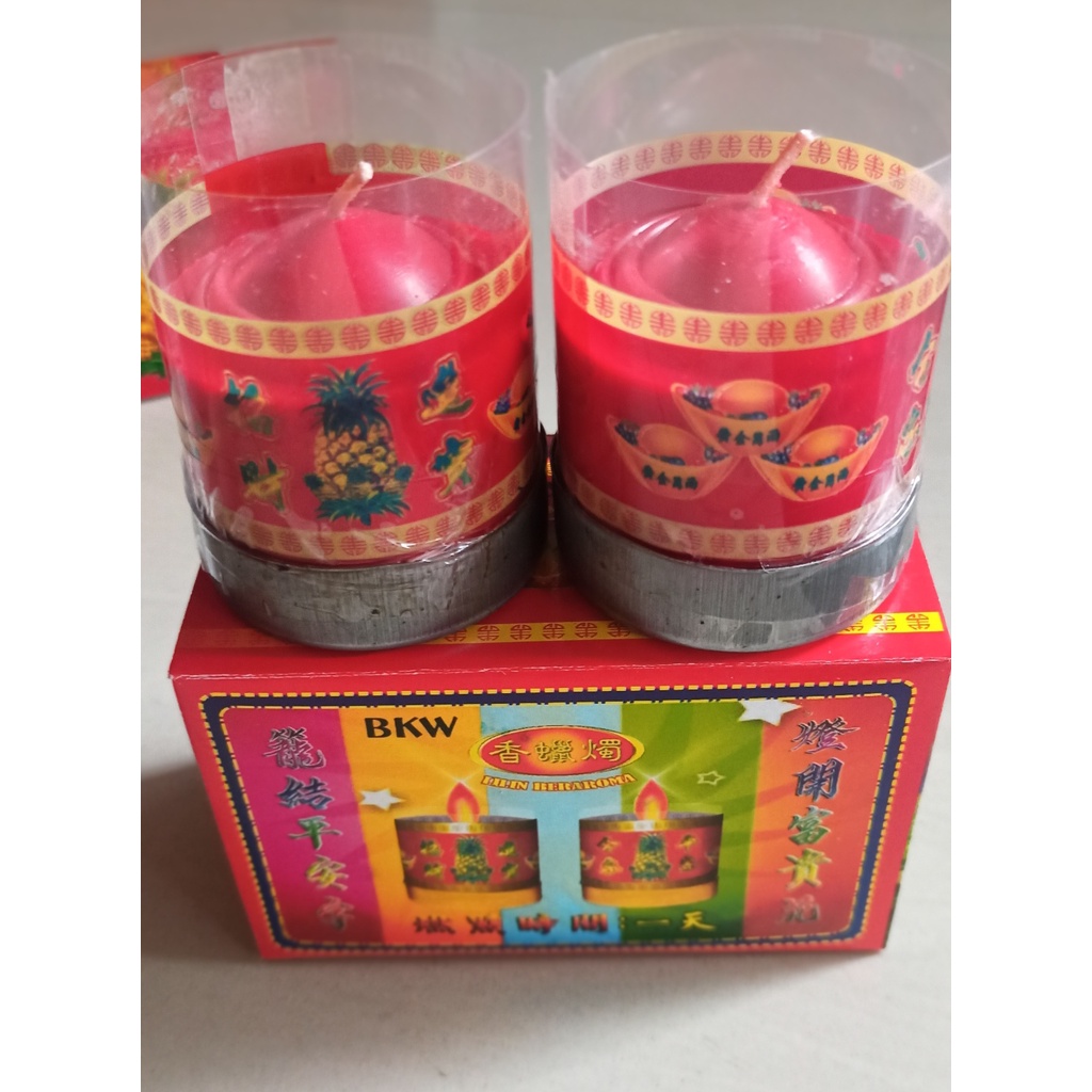 Lilin merah 1 hari / lilin nenas 1 hari / lilin sepasang ( merk random)