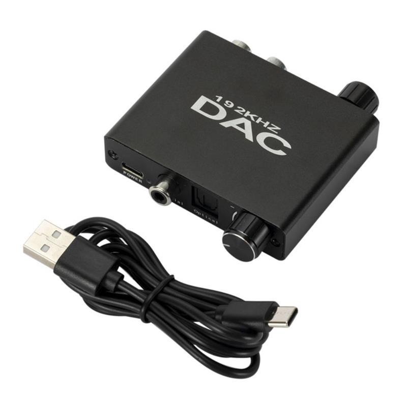 Digital Audio Converter DAC Optical Coaxial to Analog RCA - AU340 - Black