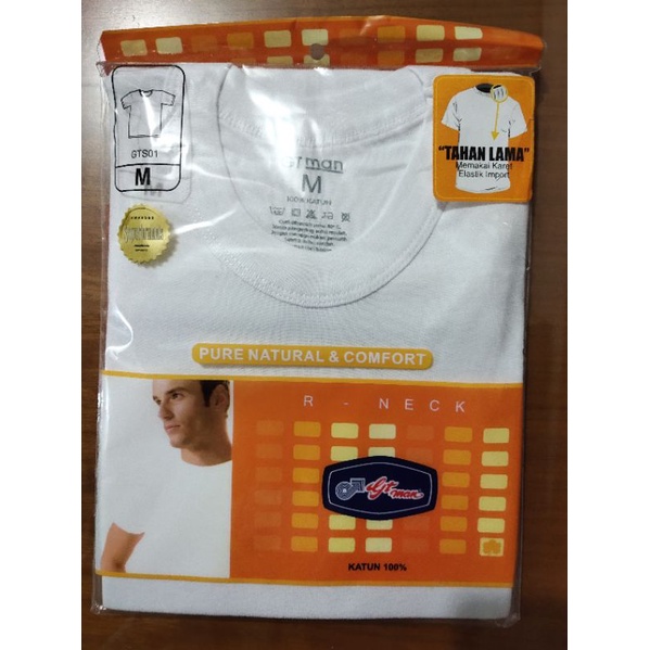 OBLONG GT MAN V NECK / OBLONG O NECK GT MAN / OBLONG PRIA KATUN TSGV DAN GTS 01 / OBLONG GTMAN PUTIH TEBAL, NYAMAN