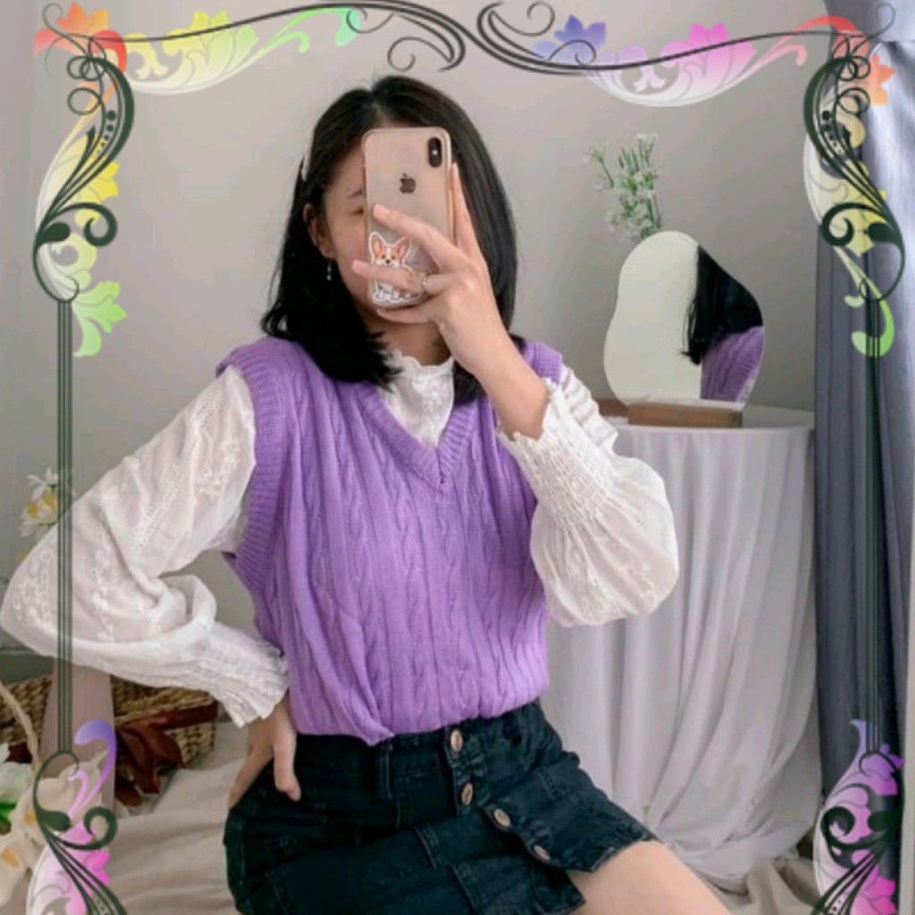 VEST RAJUT/ VEST RAJUT KOREA/ VEST RAJUT IMPORT/ ROMPI RAJUT IMPORT/ ROMPI RAJUT ANYAM / VEST ANYAMA