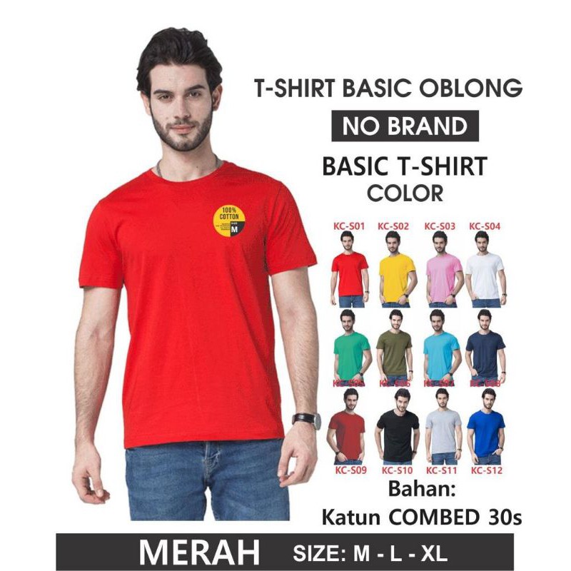 Noveli wear - Kaos polos pria cotton combed lengan pendek | atasan baju kaos seragam pria dan wanita t shirt