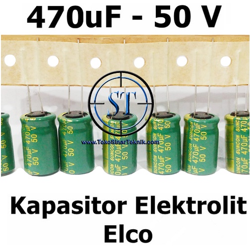 Kapasitor Elco 470/50 470uF/50V 470uF 50V Capacitor Elko 470 Mikro 50V