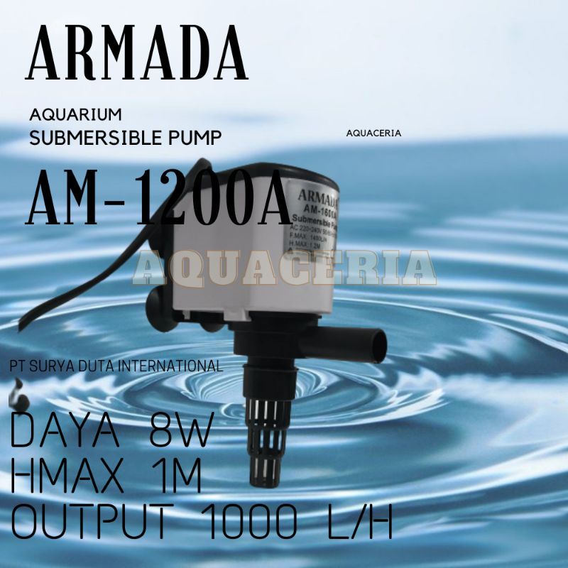 Mesin pompa celup Aquarium ARMADA AM 1200 A powerhead Aquarium 40-60cm