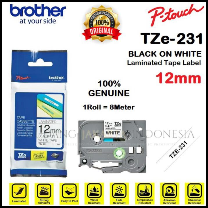 

Shazfa.10 | Brother Tze-231 12Mm P-Touch Tape Label Black On White