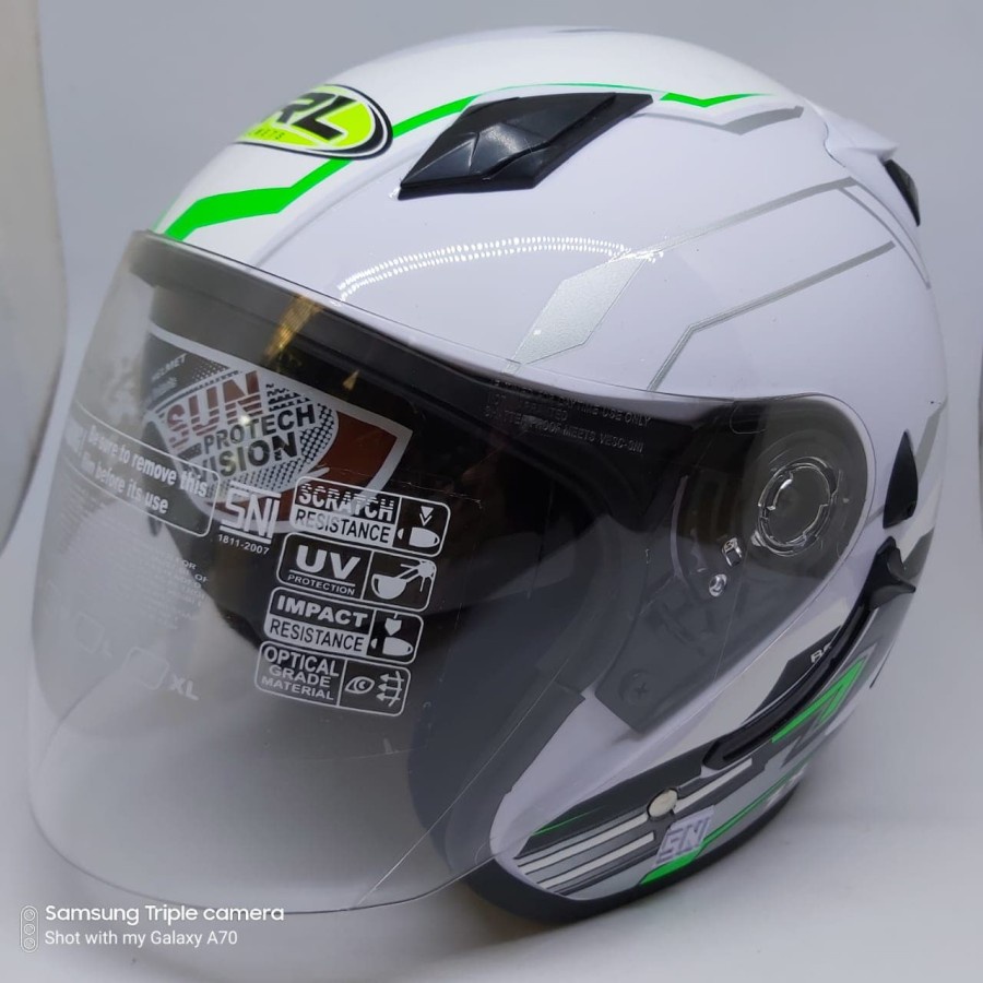 Jual Helm Arl Rc Double Visor Warna Putih Shopee Indonesia