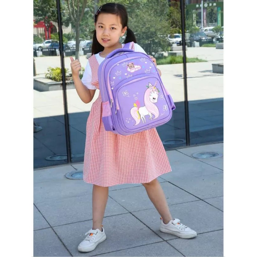 ARMELIA SHOP Tas Ransel Sekolah Anak Perempuan Tas Sekolah Anak Anti Air Model Korea Import Tebal