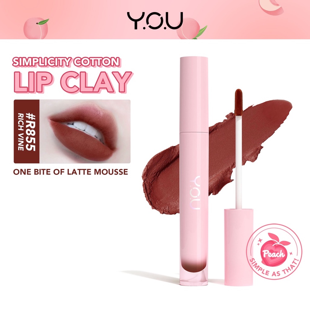 ❤ BELIA ❤ YOU Simplicity Cotton Lip Clay | Lip Stain Lipstick Lembut Melembapkan Tahan Lama | Mousse Texture