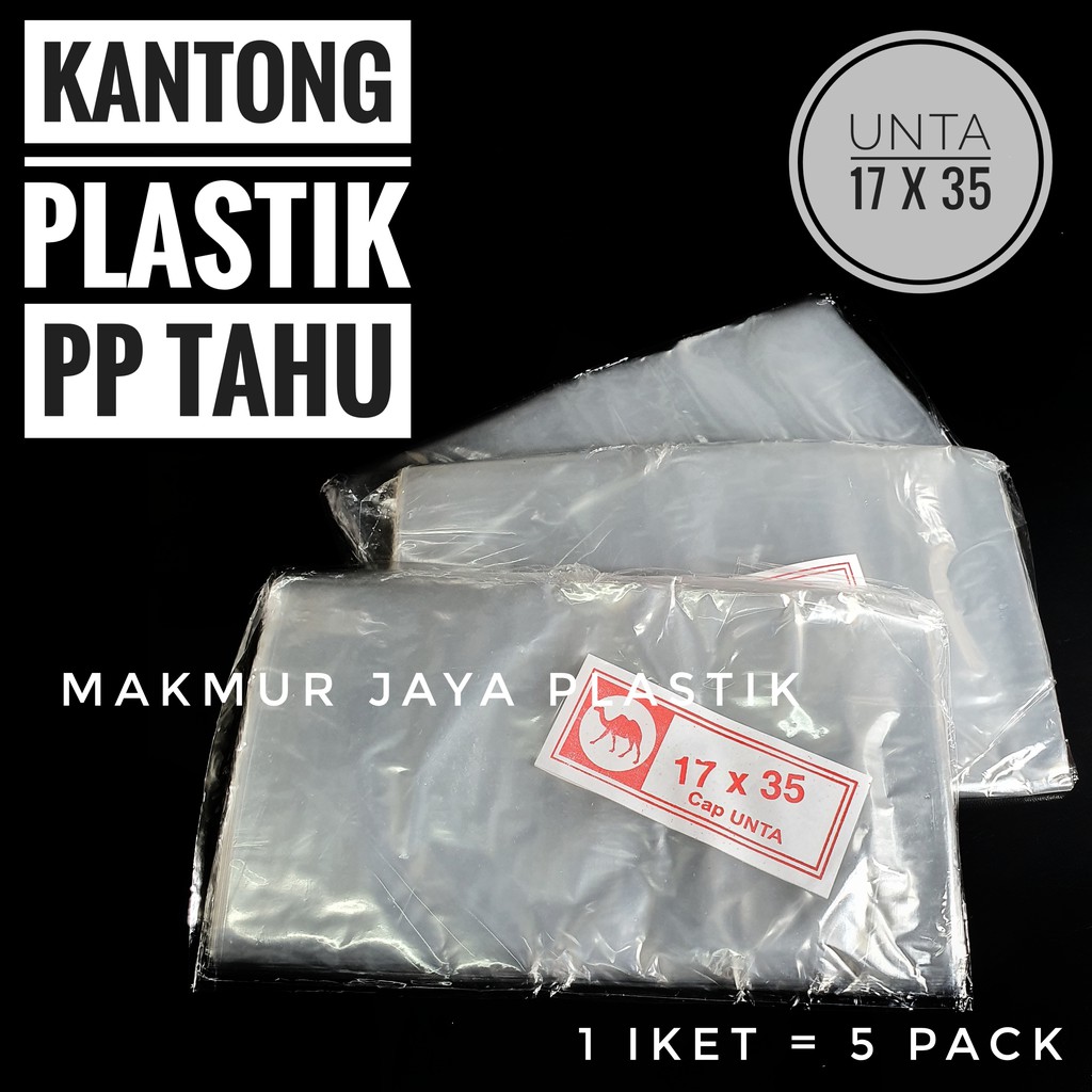 [ PP TAHU - 17 X 35 ] KANTONG PLASTIK BENING PP TAHU 17 X 35 ISI 5 PACK
