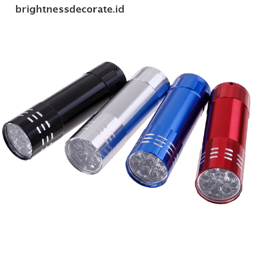 [birth] Mini aluminum uv ultra violet 9 led flashlight torch light lamp [ID]