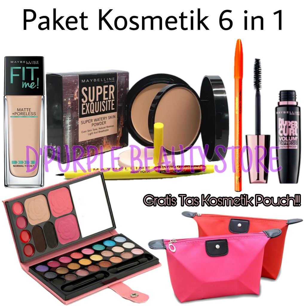 Paket Kosmetik Maybelline Lenkap Murah 6 In 1 - Paket Makeup Maybelline Lenkap Murah 6 In 1