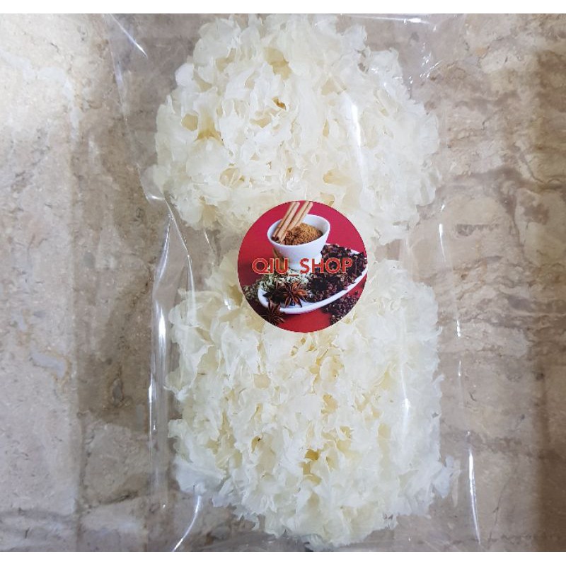 

Jamur Putih Salju 25gr , Bai Mu Er , Snow White Fungus